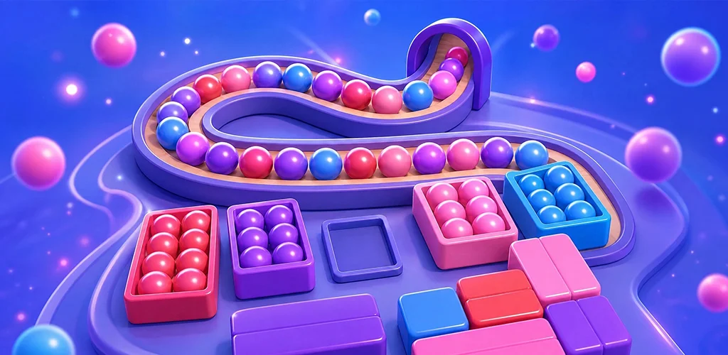 Lumin Sphere Pack colorful balls rolling on winding tracks